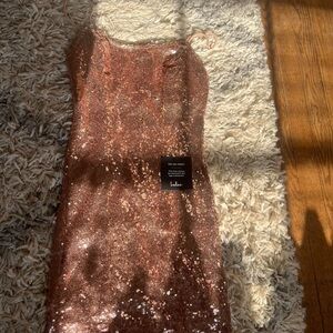 Lulu's Shimmering Copper Sequin Dress